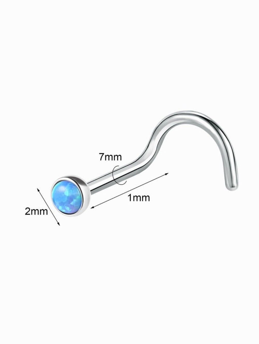 20g Natural Opal Stone Nose Stud Screws Nose Piercing